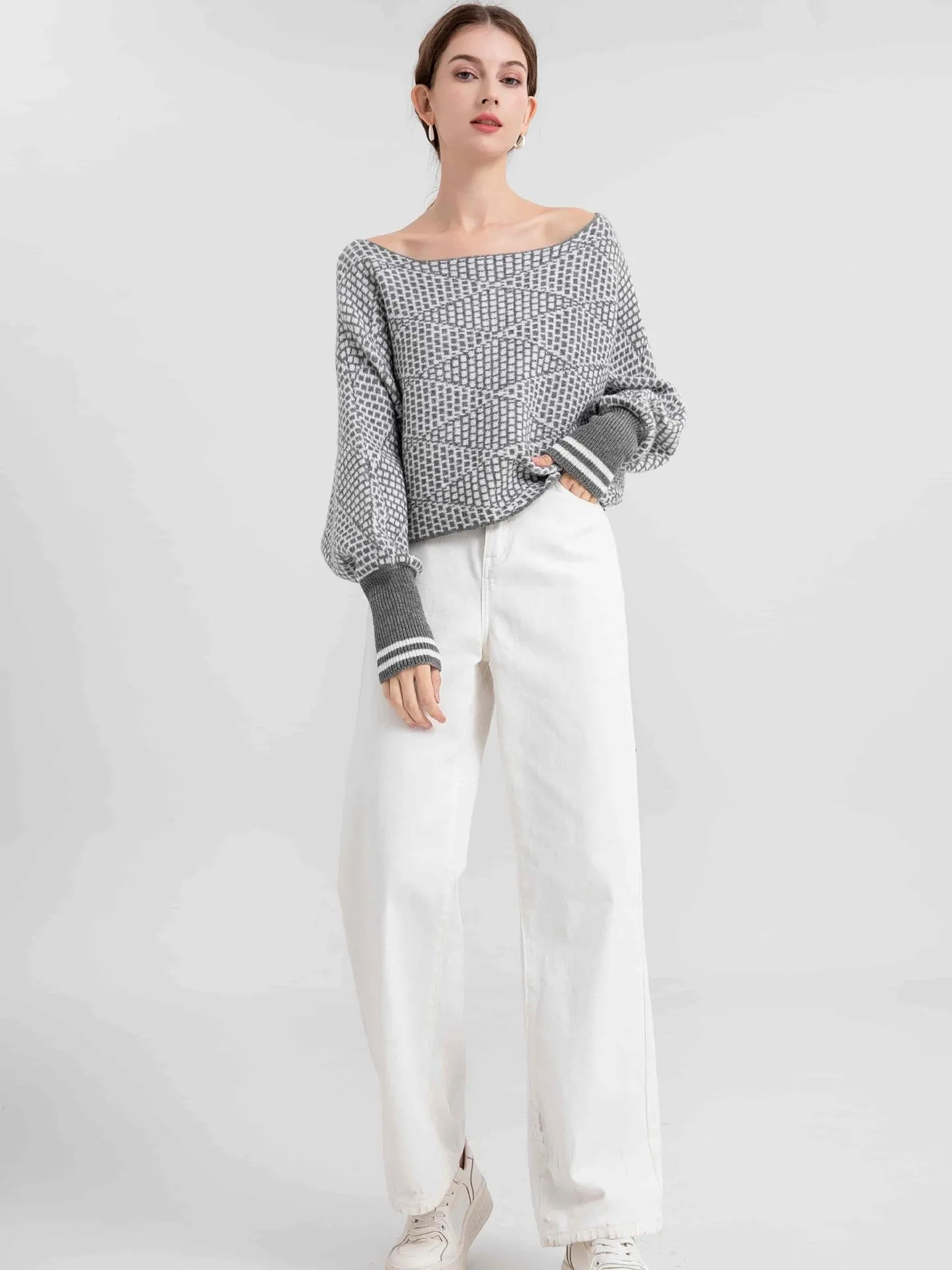 Wool-Blend Off Shoulder Sweater