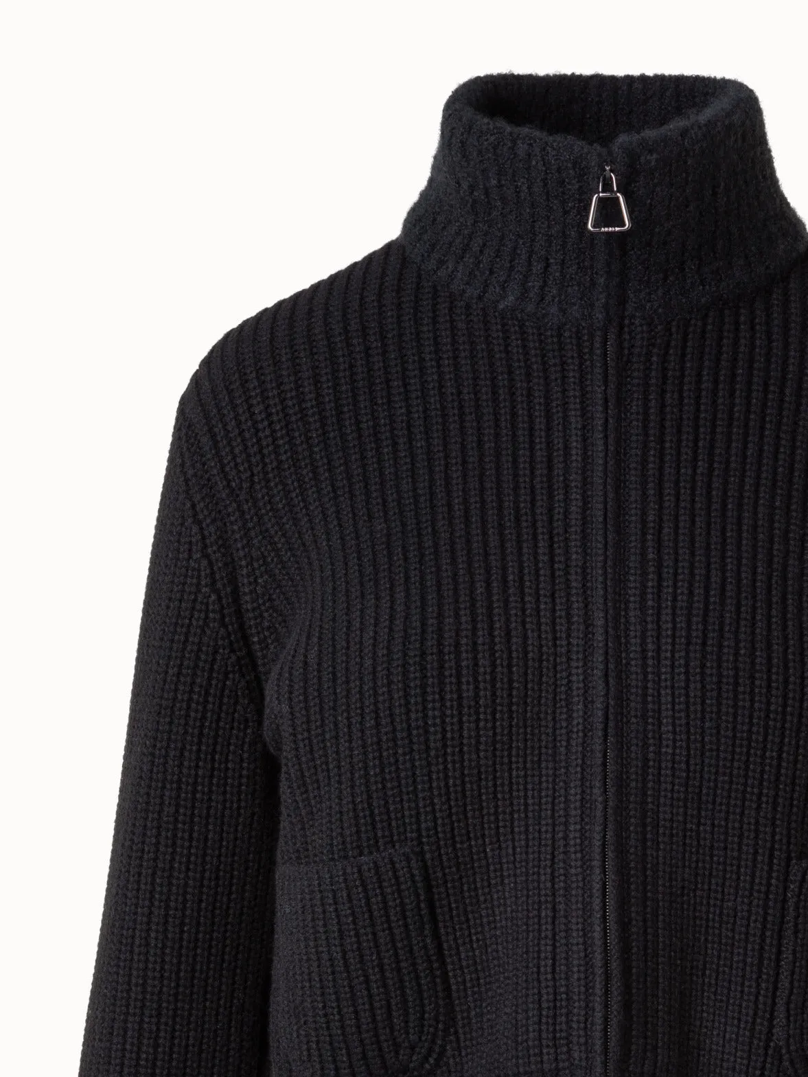 Wool Cashmere Bouclé Blouson Cardigan