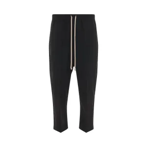 Wool Drawstring Astaires Cropped Pants in Black
