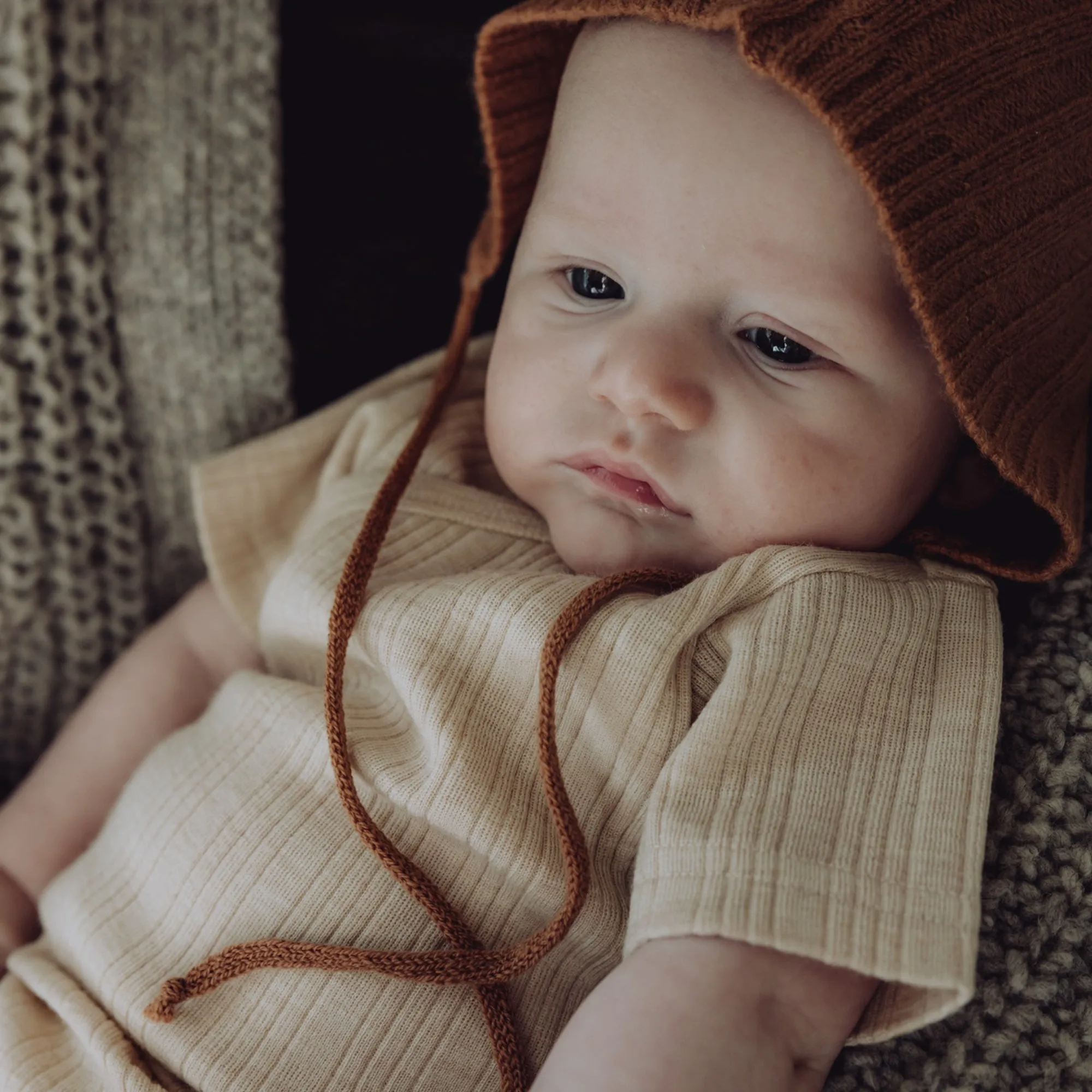 Wool Rib S/S Bodysuit - Oat