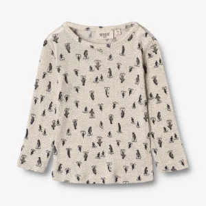 Wool T-Shirt LS | Baby - penguins on ice