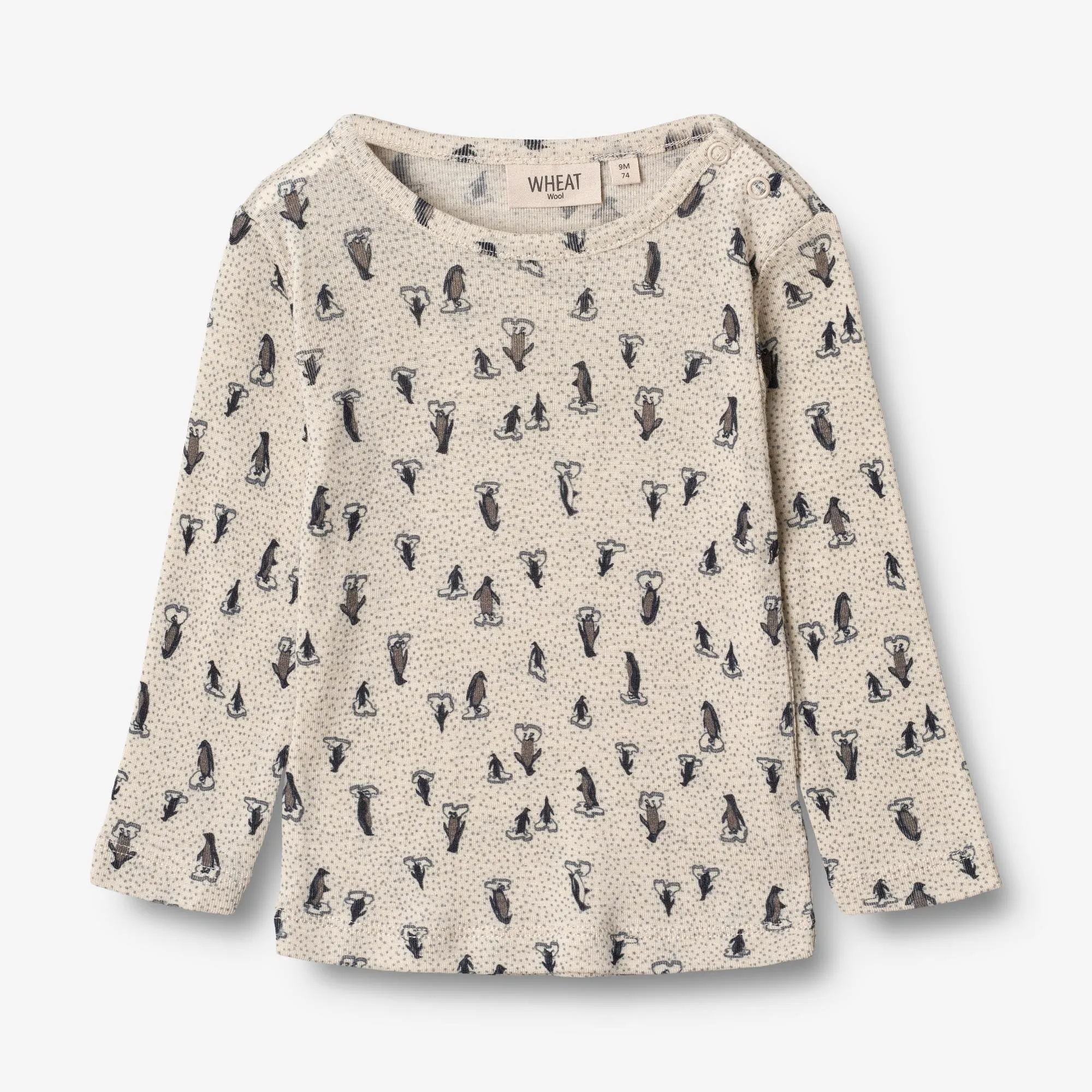 Wool T-Shirt LS | Baby - penguins on ice