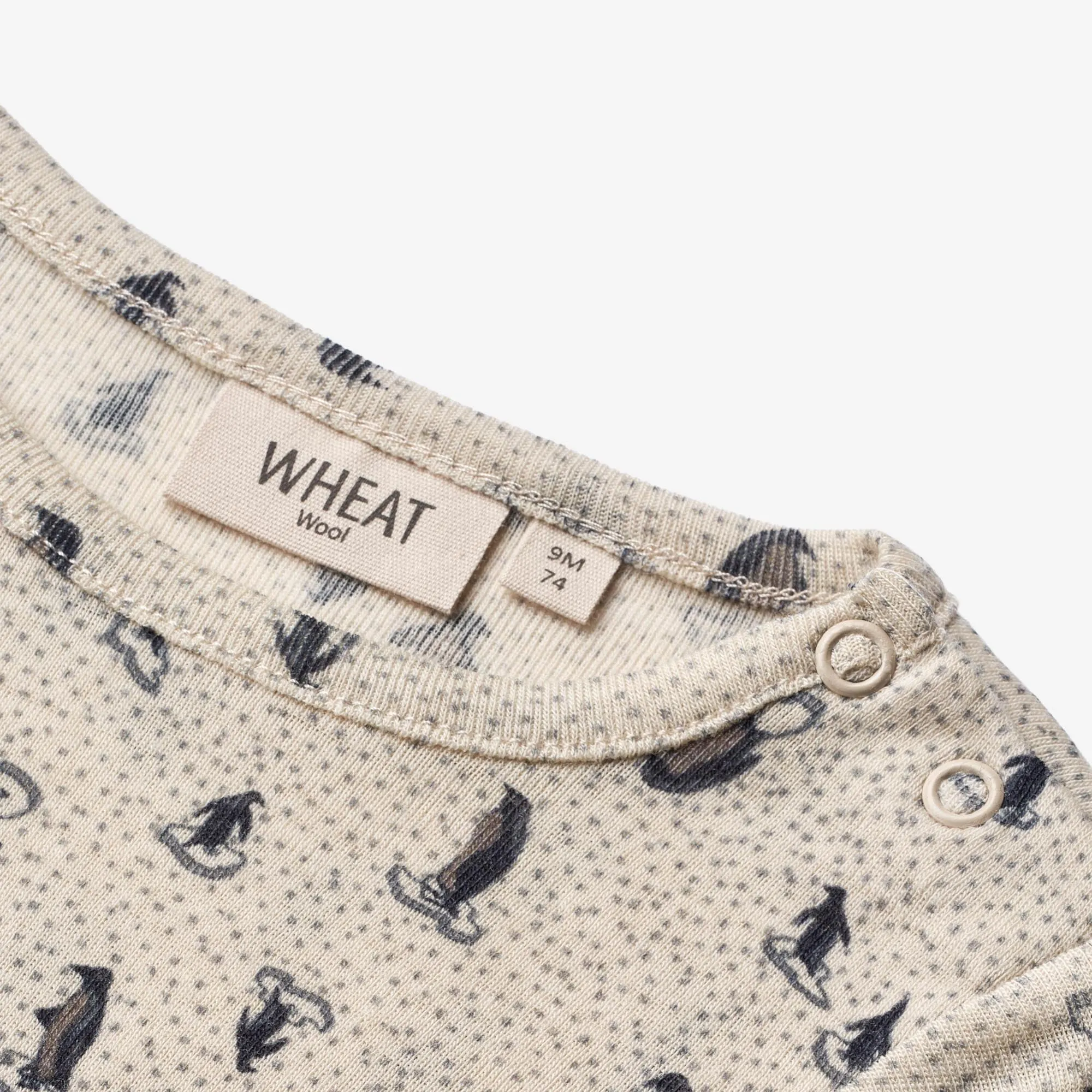 Wool T-Shirt LS | Baby - penguins on ice