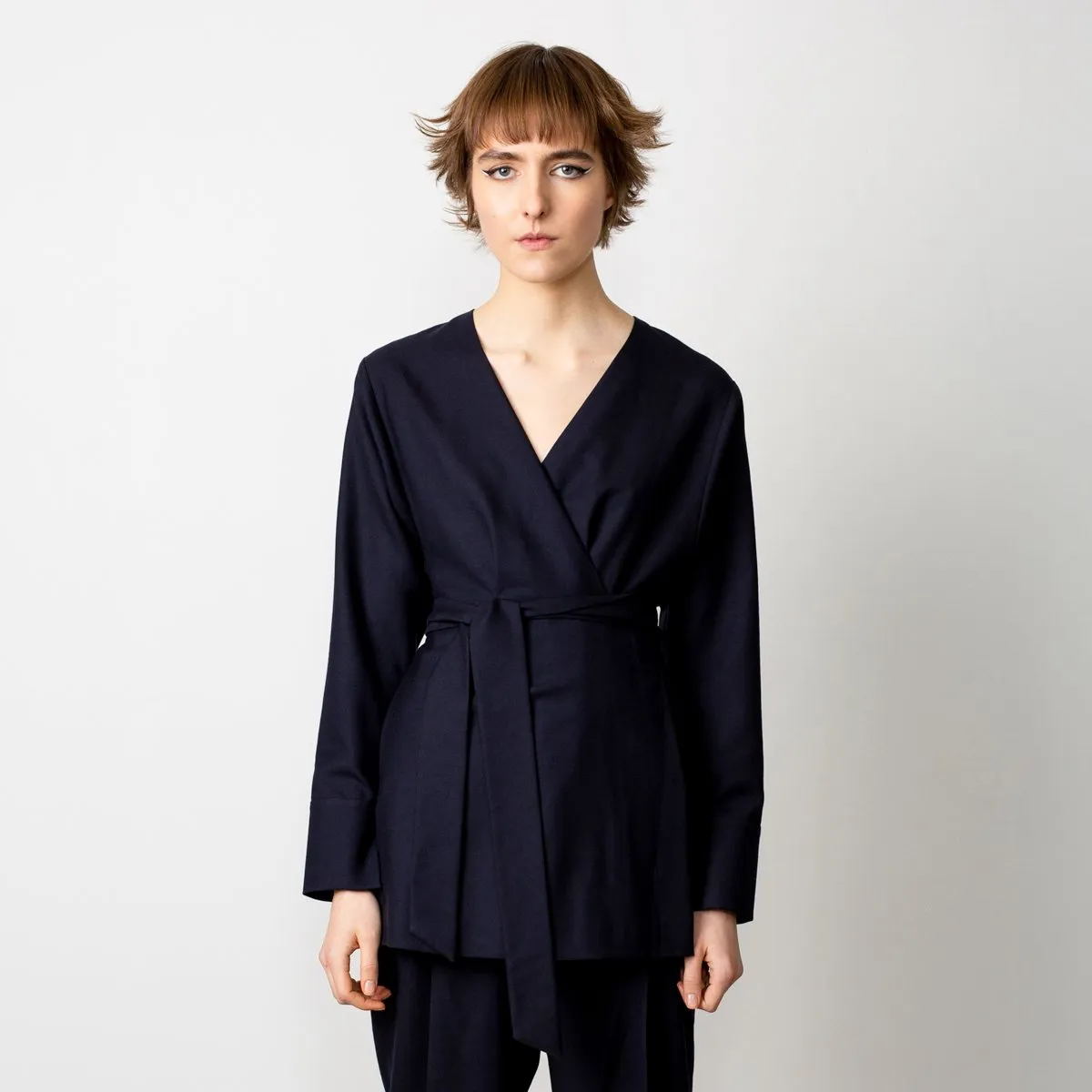 Wrap Blazer Navy