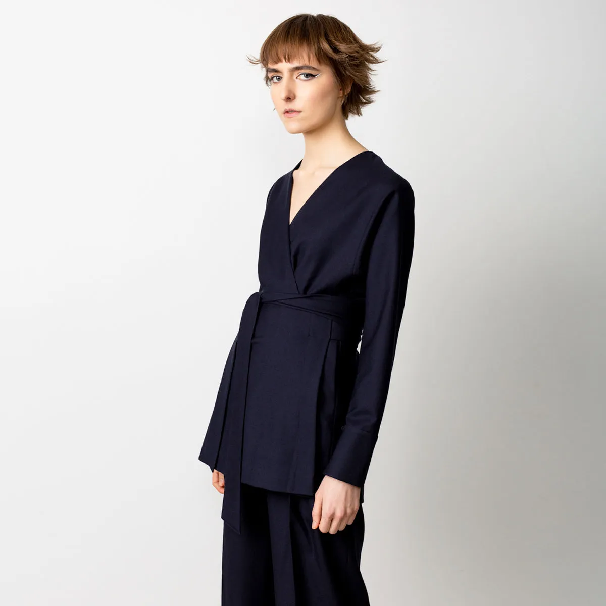 Wrap Blazer Navy