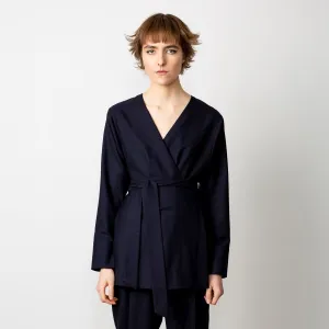 Wrap Blazer Navy