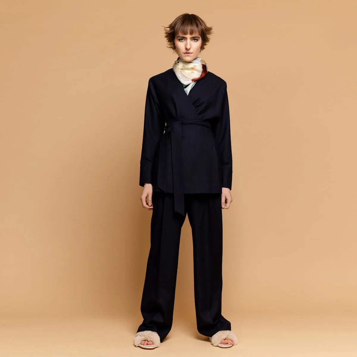 Wrap Blazer Navy