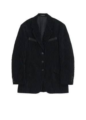 WRINKLED STRIPED 3-BUTTON JACKET WITH PEAK LAPELS