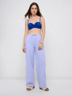 Wunderlove Blue Padded Underwired Bandeau Bra
