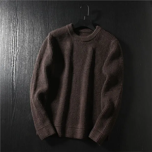 X01 Thickened!  All wool!  Export Europe and America men's foreign trade factory cut label tail goods knitted sweater winter coat