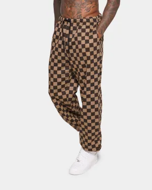 XXIII Keary Checker Track Pants Brown