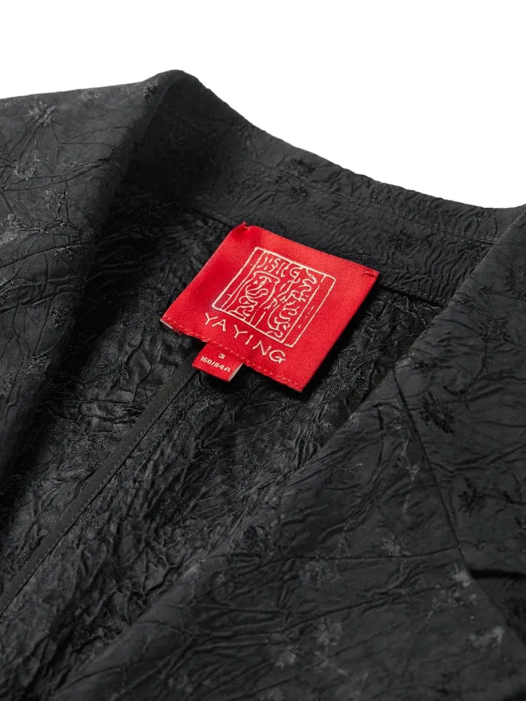 YAYING Jacquard Cinched Waist Blazer Jacket