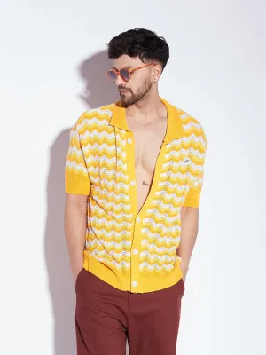 Yellow Wavy Knitted Shirt