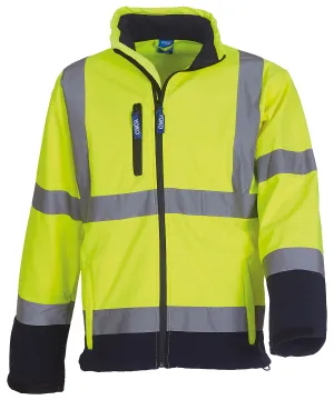 Yellow/Navy - Hi-vis softshell jacket (HVK09)