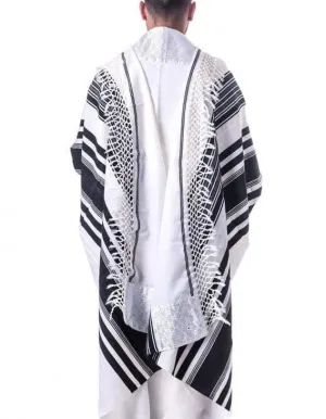 Yemenite Tallit. Soft Tightly Knit Wool Yemenite Fringes. תימני