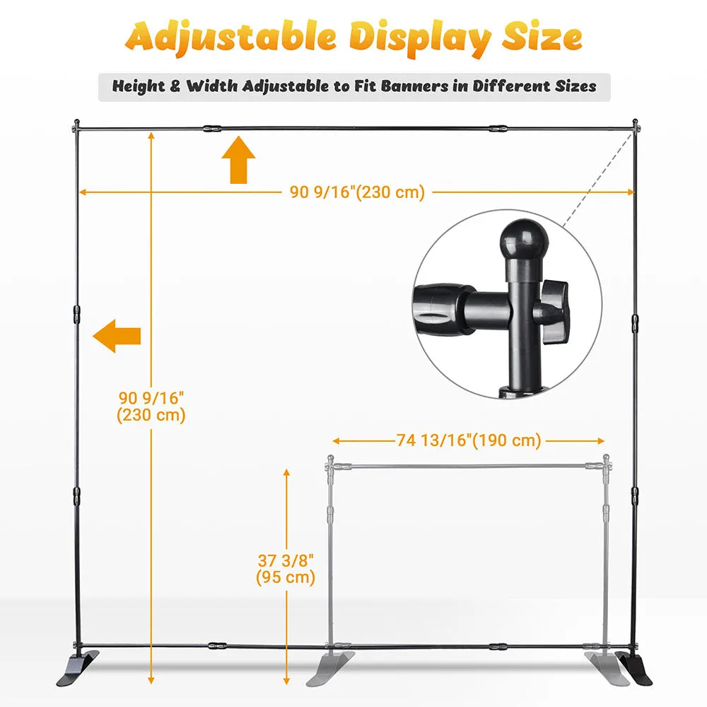 Yescom 8ft Portable Exhibition Jumbo Banner Backdrop Stand