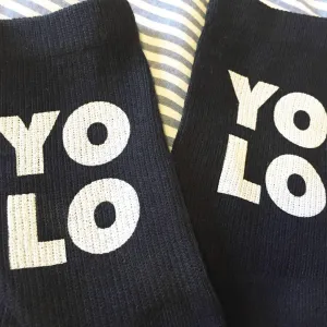 YOLO - You Only Live Once Custom Printed Cotton Crew Socks