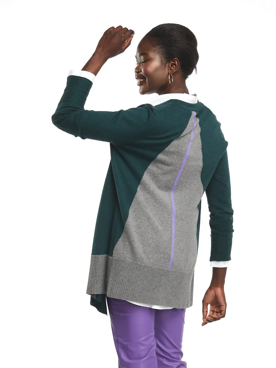 Zaket & Plover Intarsia Back Cardi - Forrest