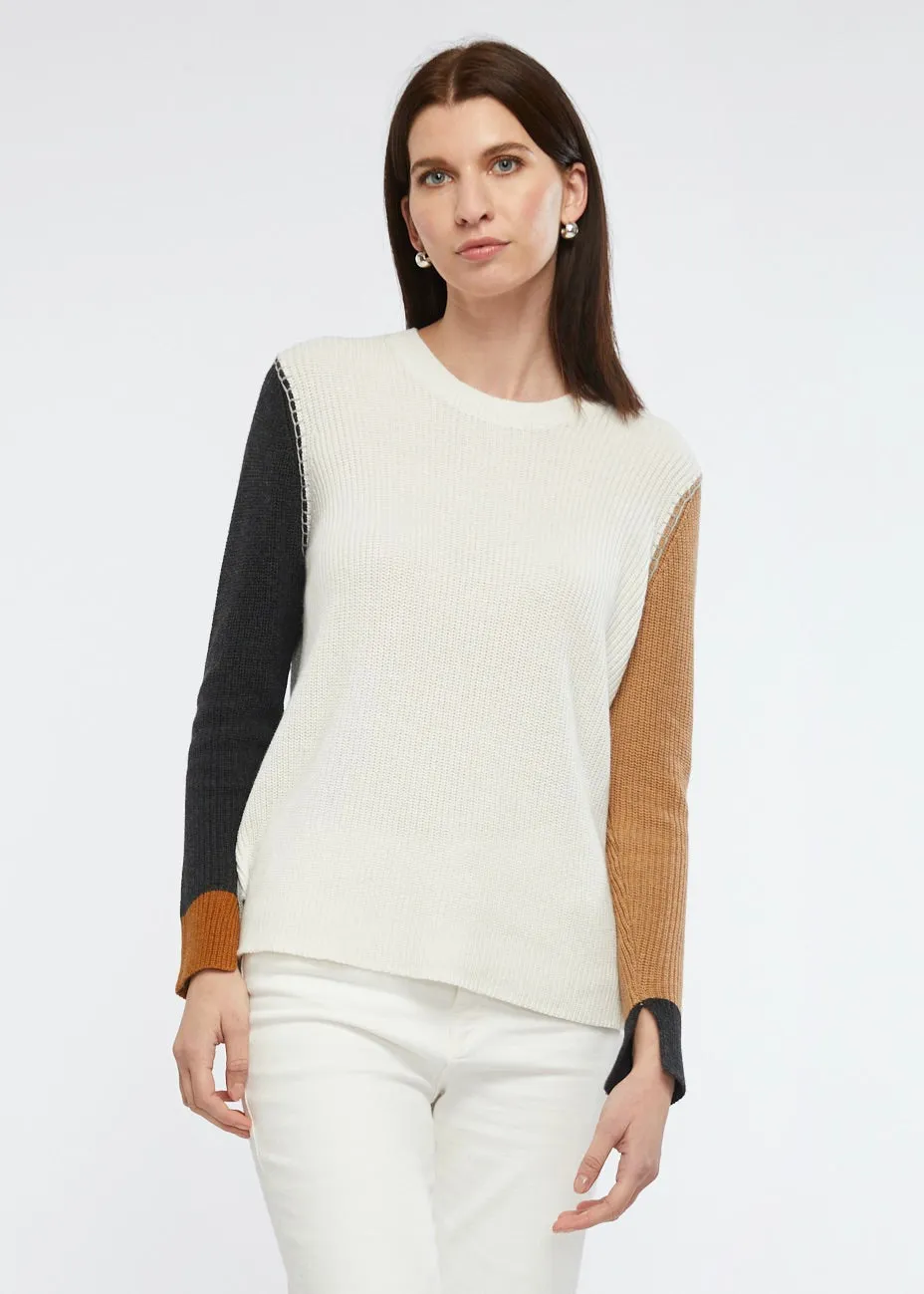 Zaket & Plover Stitch Trim Jumper - White