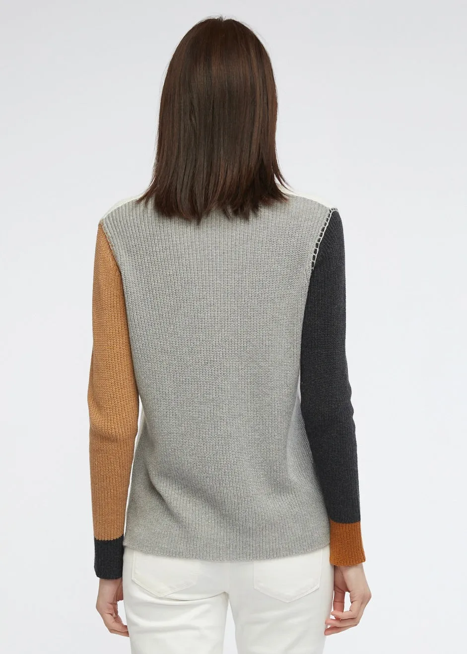 Zaket & Plover Stitch Trim Jumper - White