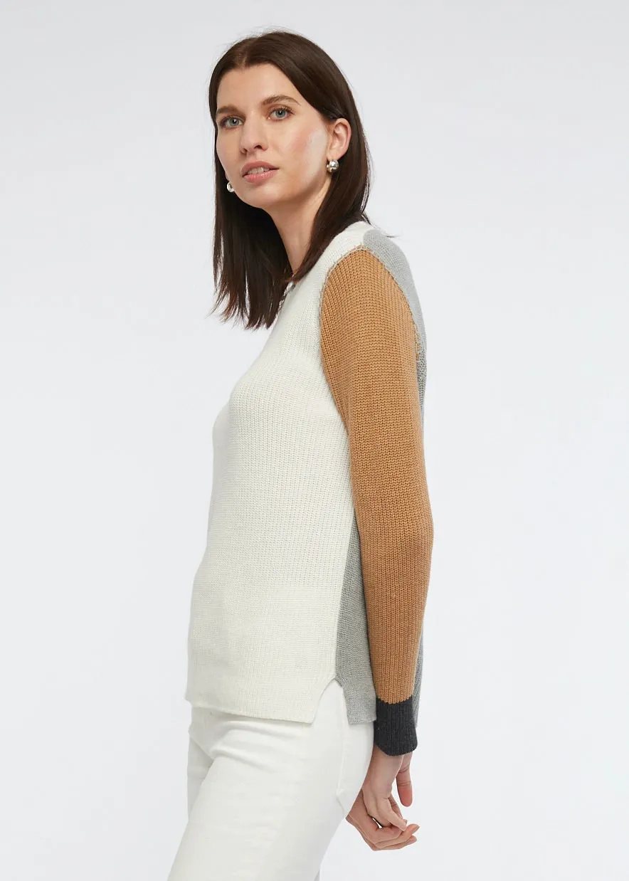 Zaket & Plover Stitch Trim Jumper - White