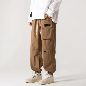 Zipper Pocket Elasticity Tapered Pants