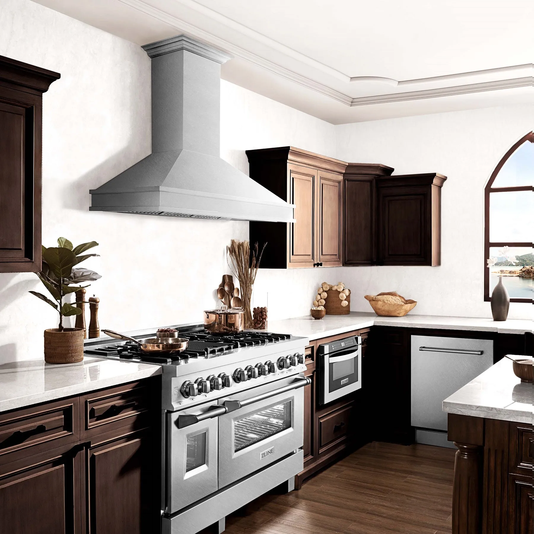 ZLINE 36" Designer Series DuraSnow® Wall Mount Range Hood (8656S-36)