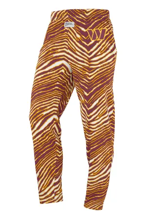 Zubaz NFL Adult Unisex Z88 Zebra Pants, Washington Commanders For Men and Women