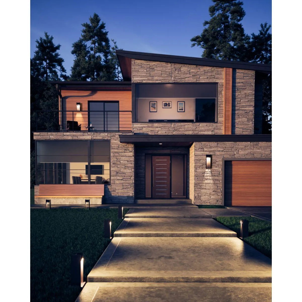 Zur 24 In. LED Outdoor Wall Sconce 3000K bronze Finish